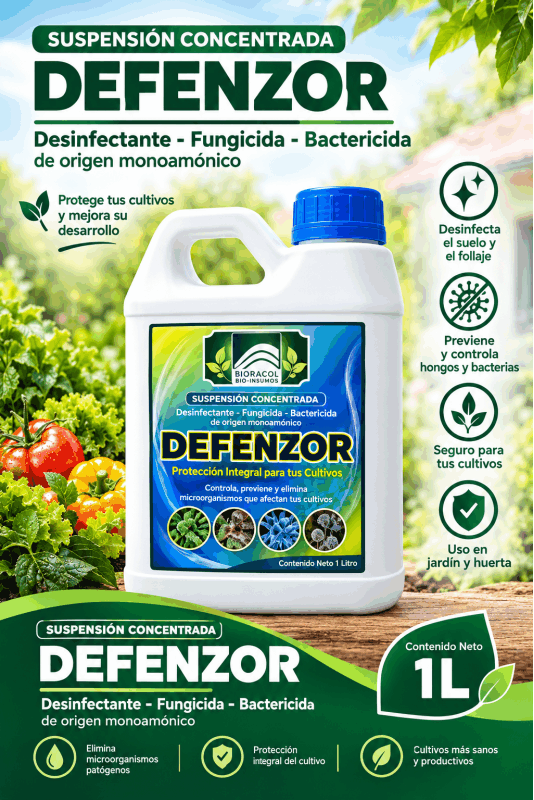 DEFENZOR X 1 Litro - DESINFECTANTE FUNGICIDA MONOBÁSICO CONCENTRADO